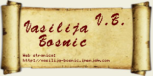 Vasilija Bosnić vizit kartica